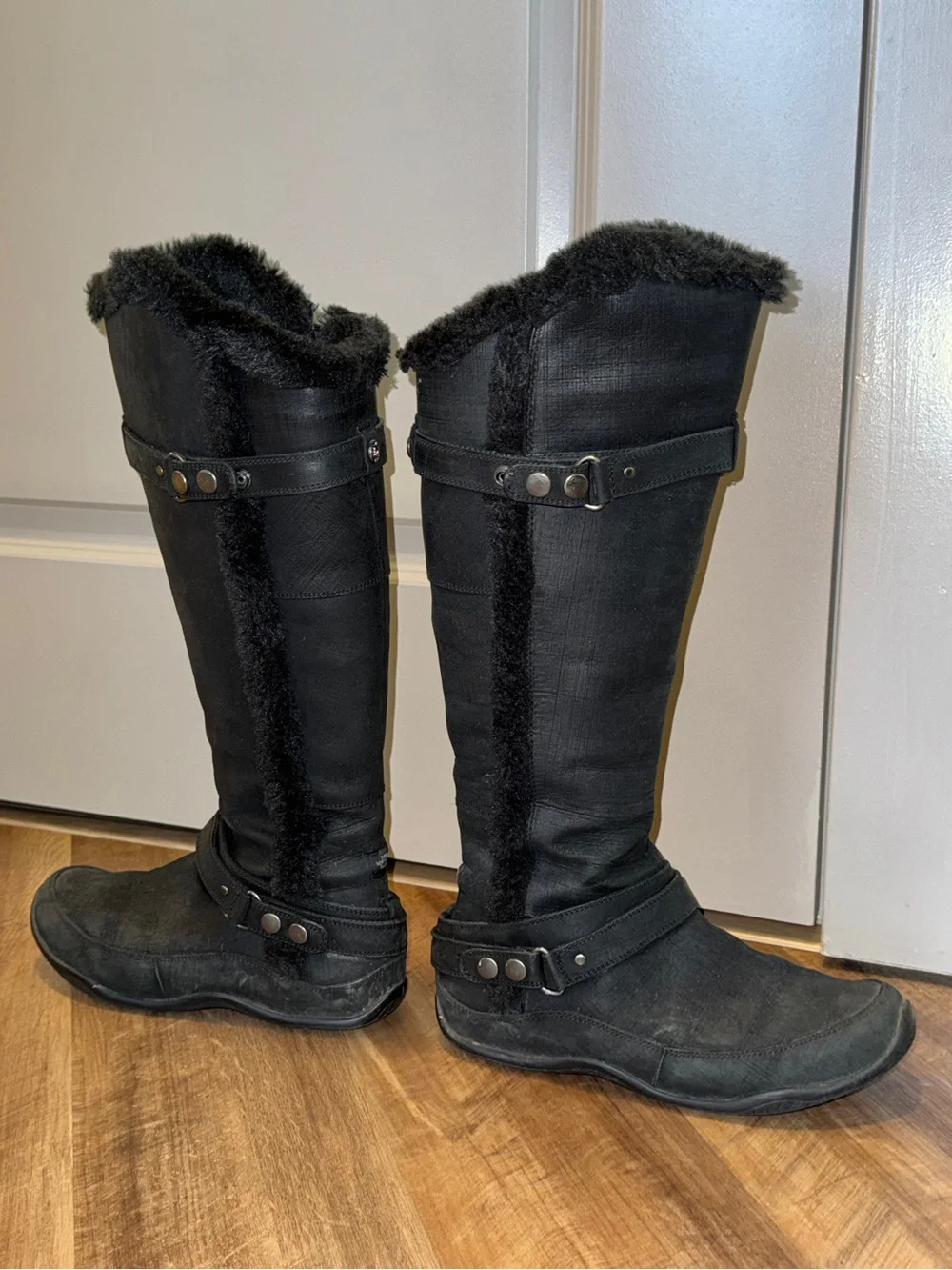 The North Face Brianna Black Tall Faux-Fur Trim Winter Boots US 7 Primaloft 200g